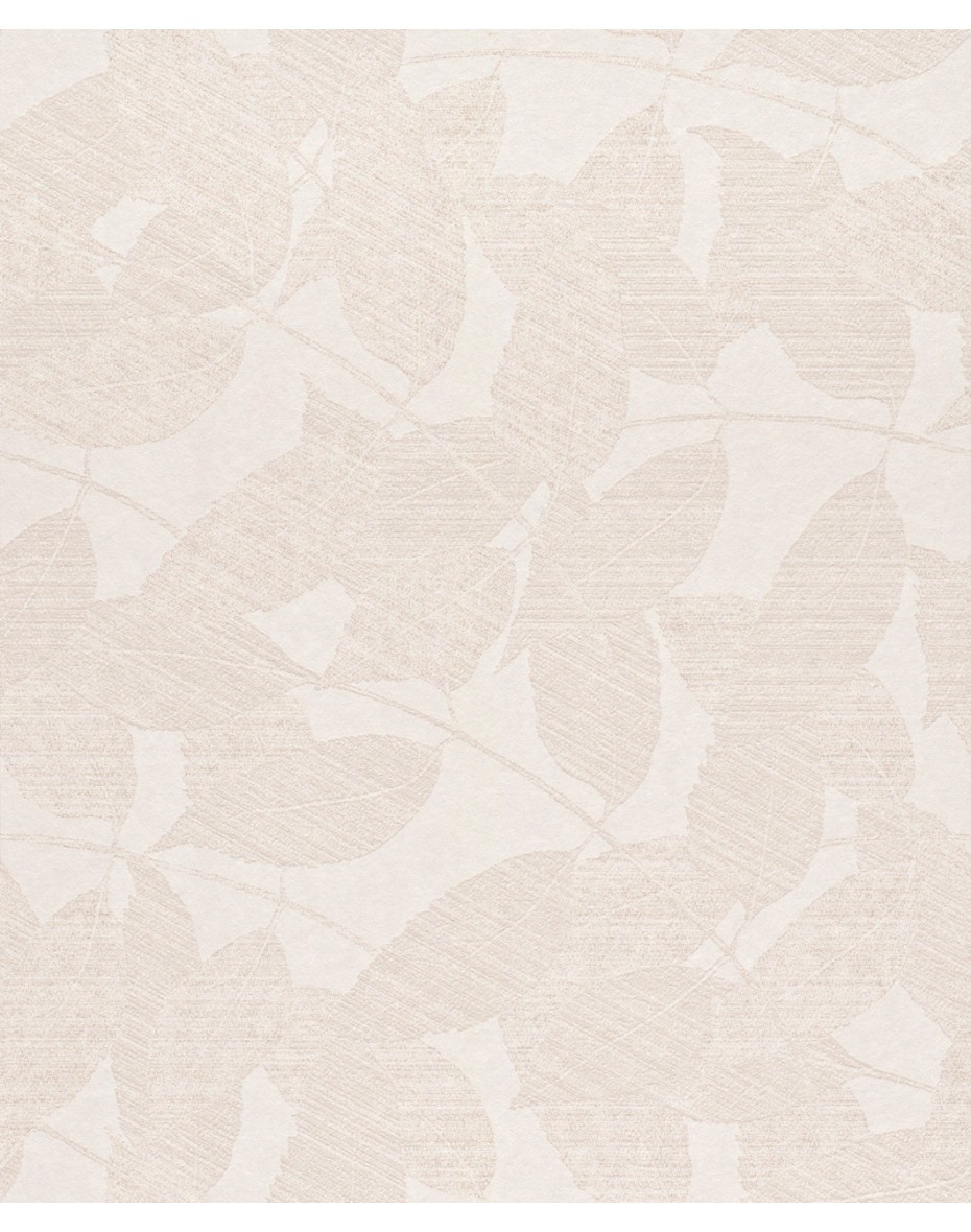 Tapeta so vzorom listov - krémová 226323